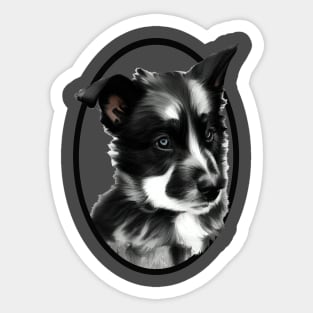 Black and white Dog Sticker